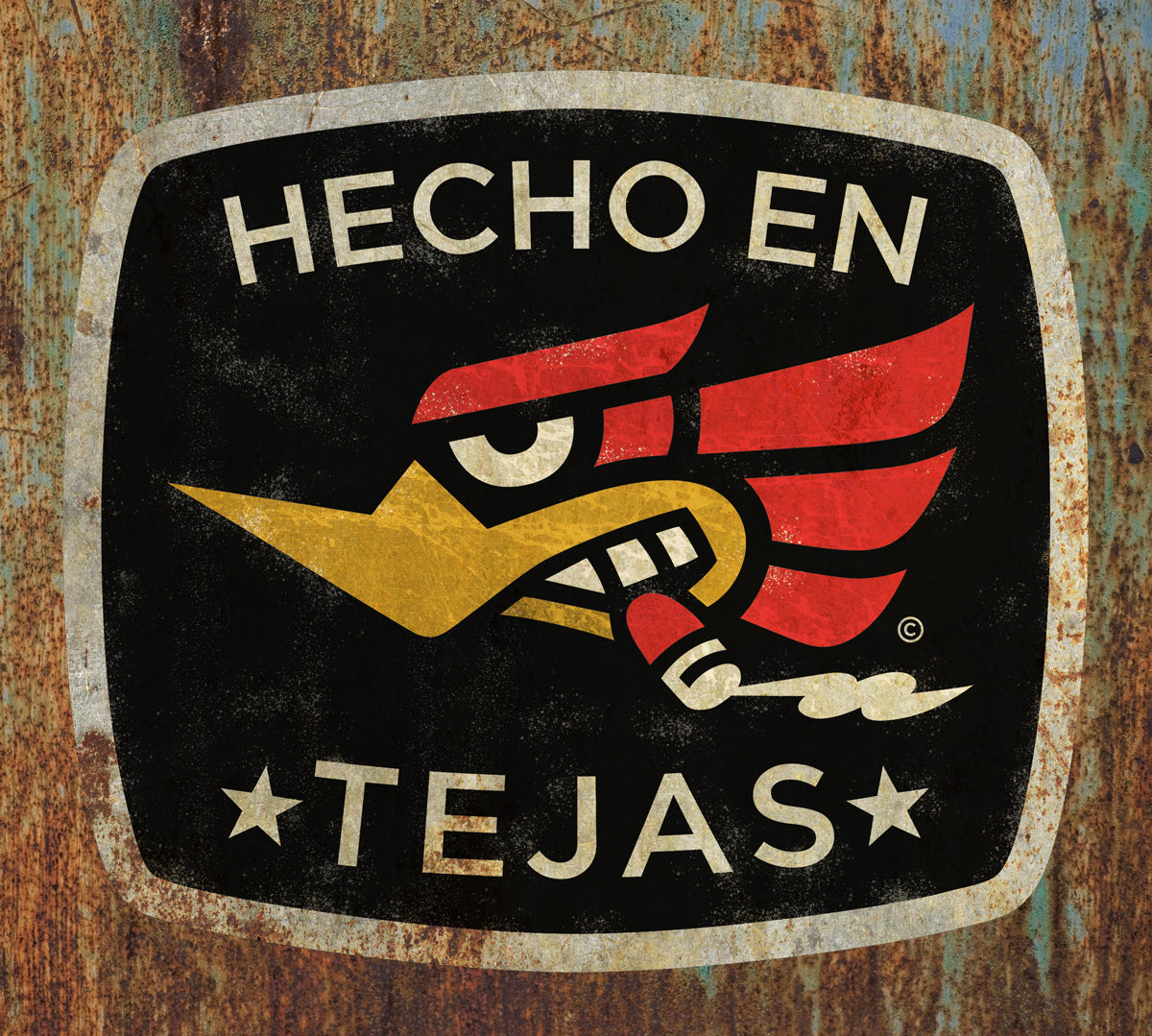 Señor Horsepower Hecho En Tejas Dibond Metal Sign