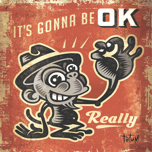 Ok Monkey Lithograph Print