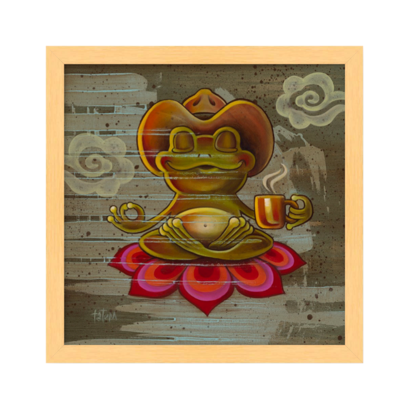 Zen Frog with Coffee (or tea)
