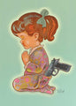 New! Girl with Gun Lithograph Print