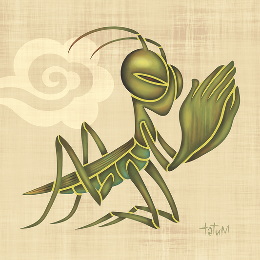Praying Mantis Lithograph Print